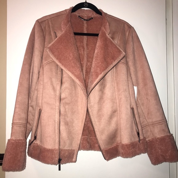 H by Halston Jackets & Blazers - Halston Suede & Faux Fur Jacket
